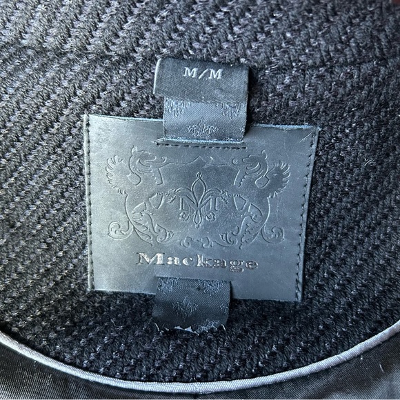 Mackage Black Wool Button Up Jacket Sz M EUC - Picture 3 of 13